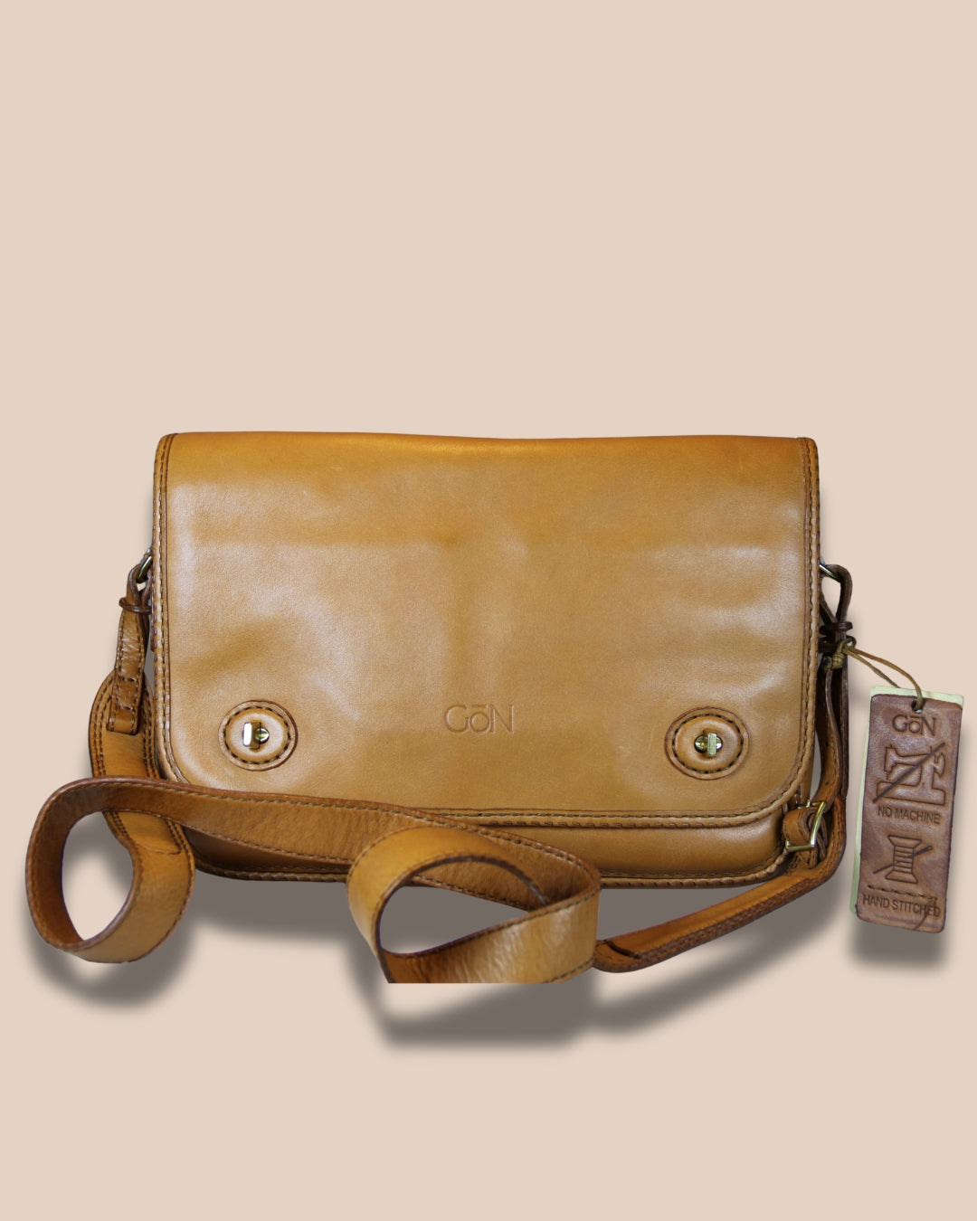 Genuine leather tan Colored Unisex Leather Work Laptop Shoulder Bag