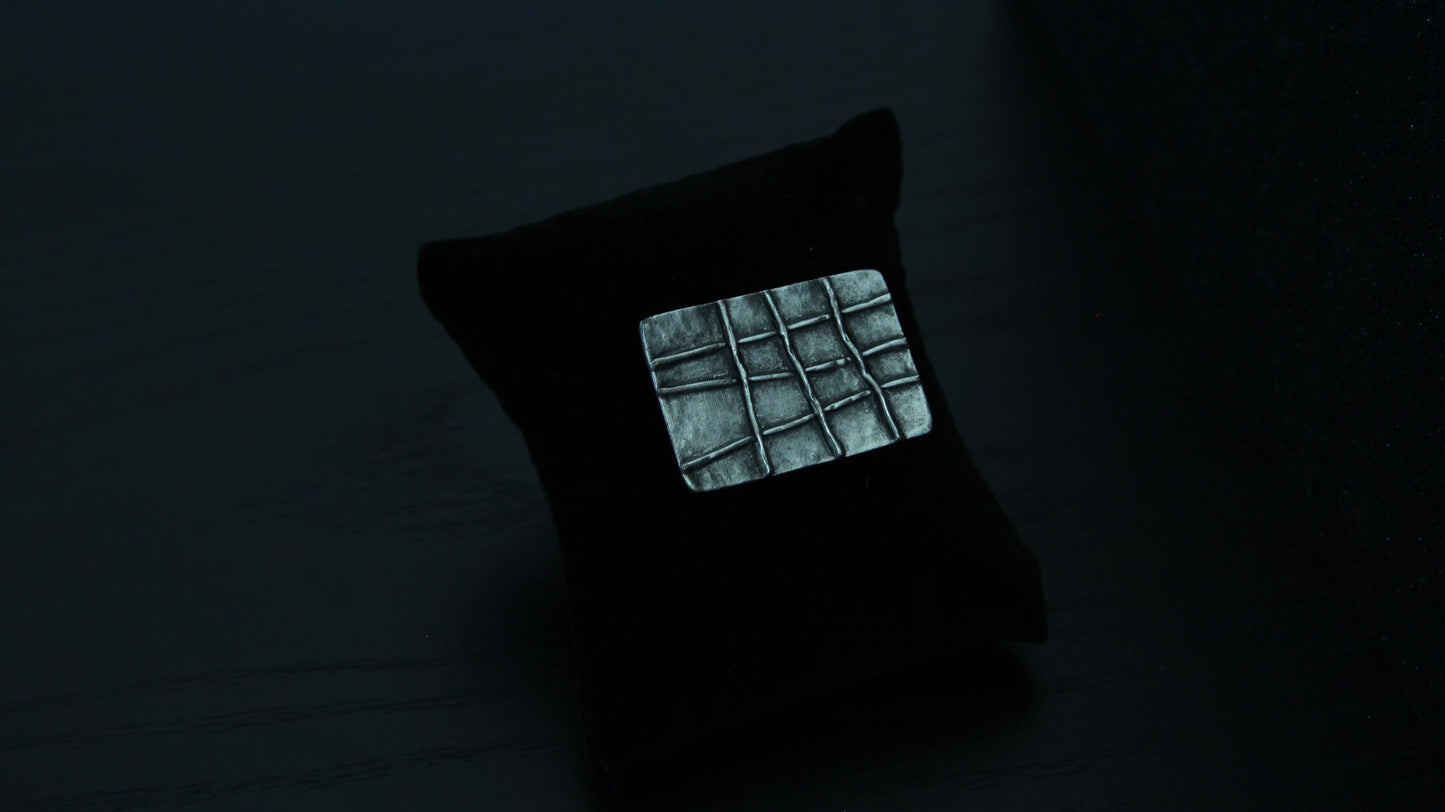 Handmade Geometric Large Silver Ring