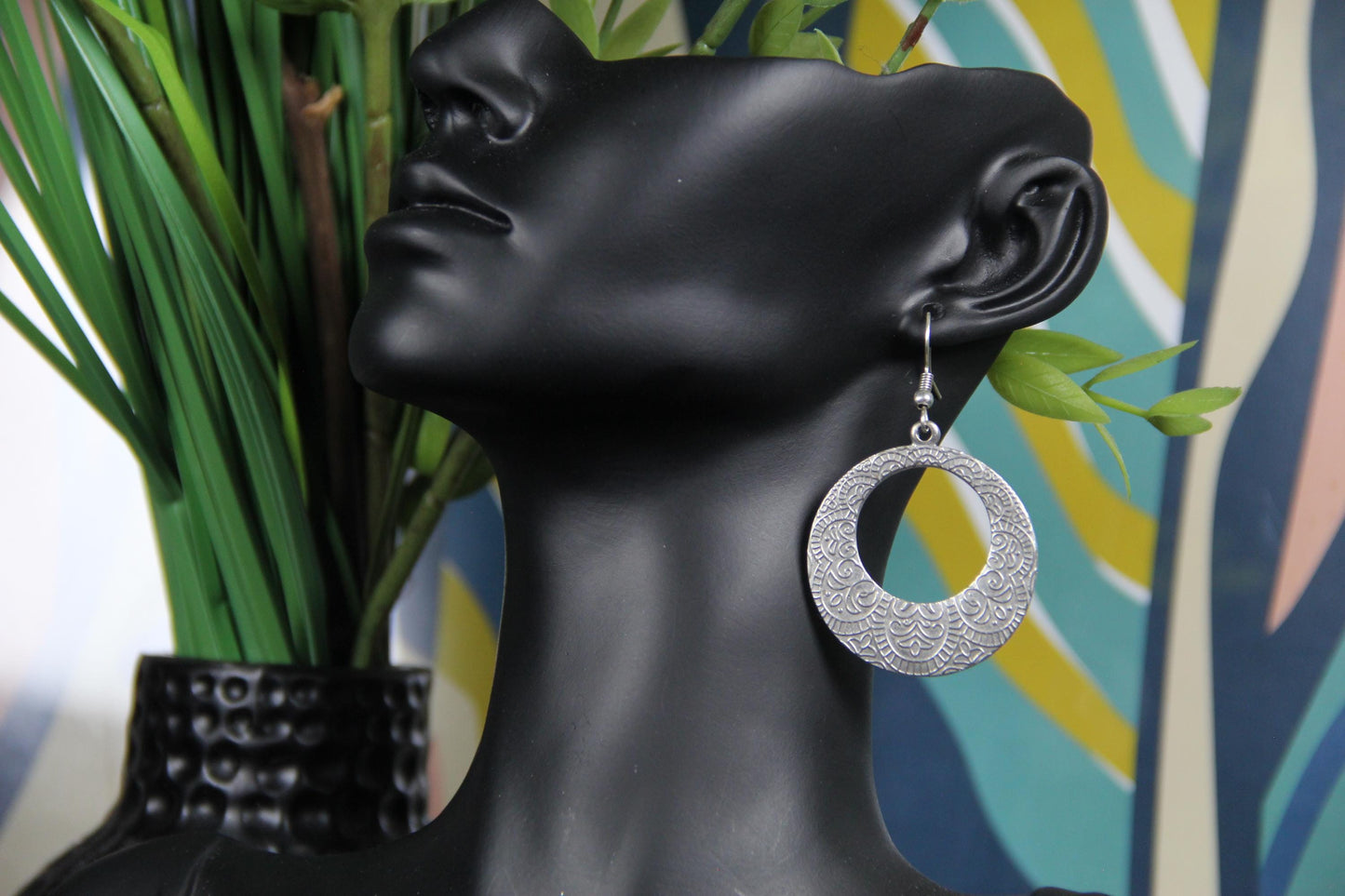 Engraved Handmade Statement Earring