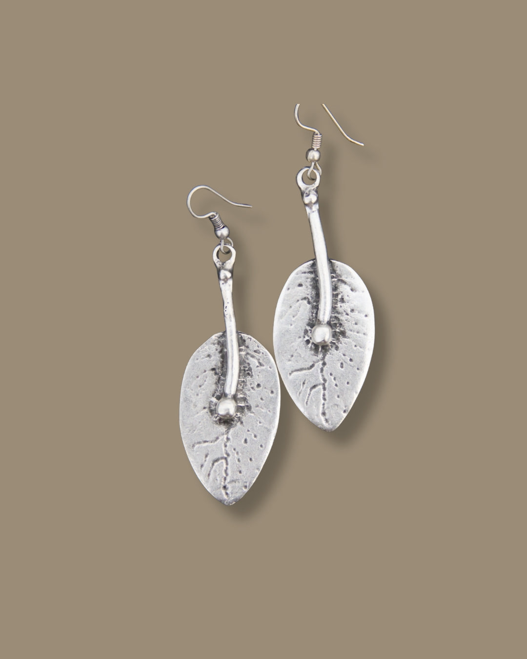 Silver Leaf Dangle Bohemian Earring
