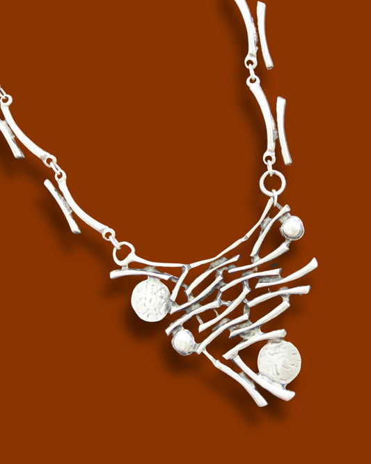 Abstract Geometric Handmade Statement Necklace