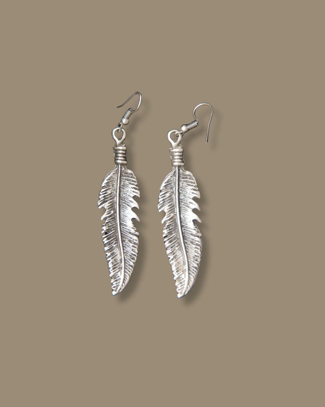 Dangle Feather Silver Earring