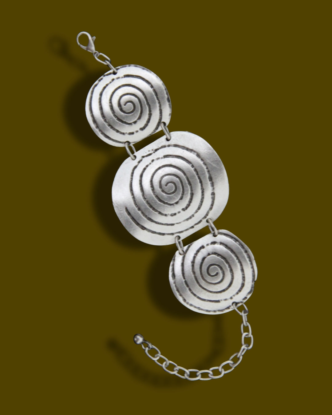 Boho Style Engraved Silver Bracelet