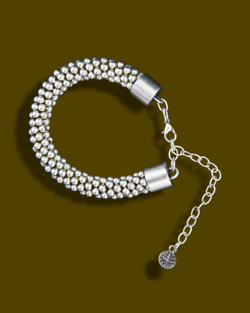 Beaded Silver Bracelet