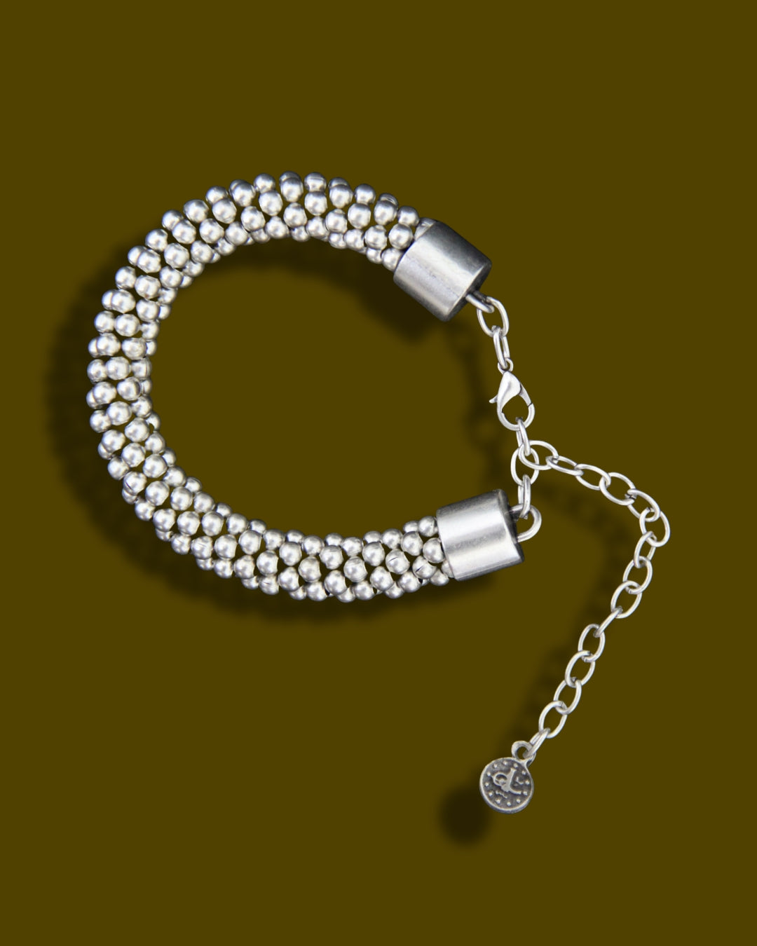 Beaded Silver Bracelet