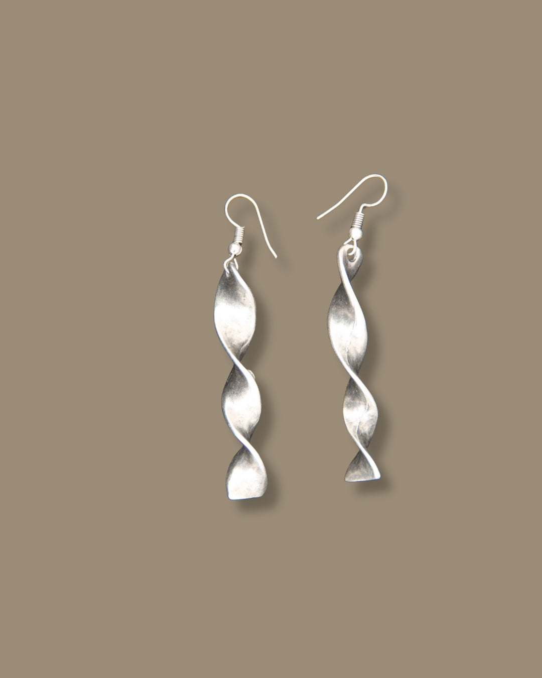 Dangle Twisted Silver Earring
