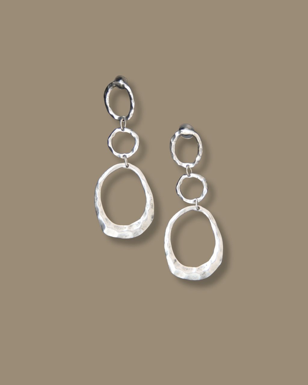 Silver Boho Hoop Earrings