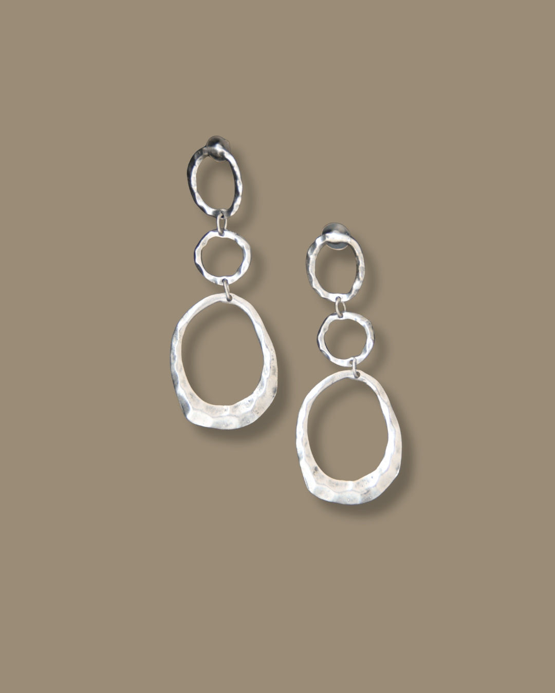 Silver Boho Hoop Earrings