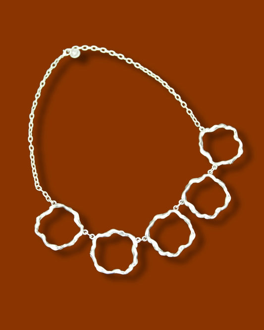 Minimalist Handmade Silver Circle Necklace – Chic Hoop Statement Jewelry, Perfect Gift for Friend, Night Out Accessory