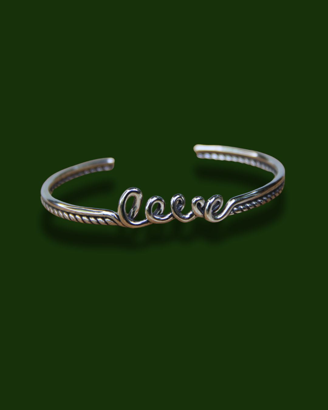 925 Sterling Silver Love Cuff Bracelet