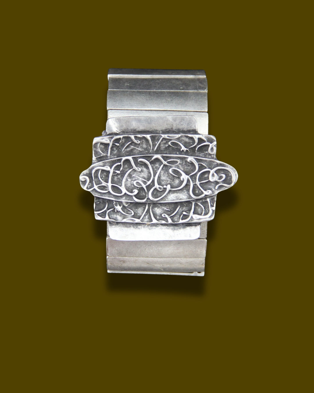 Chunky Silver Ethnic Cuff Bracelet – Unique Handmade Ethnic Jewelry for Women, Boho Chic Vintage Style Gift Idea