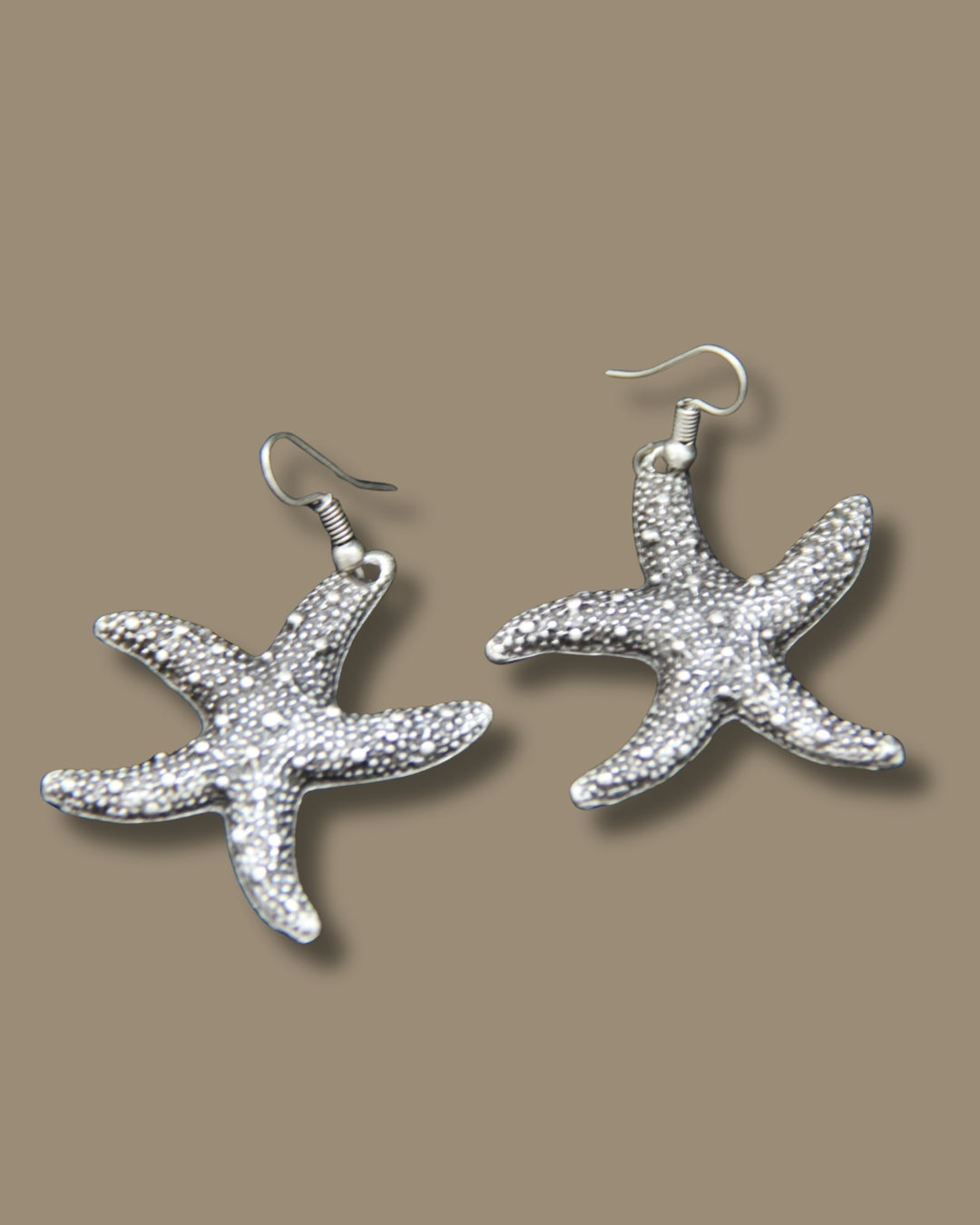 Long Dangle Starfish Silver Earring