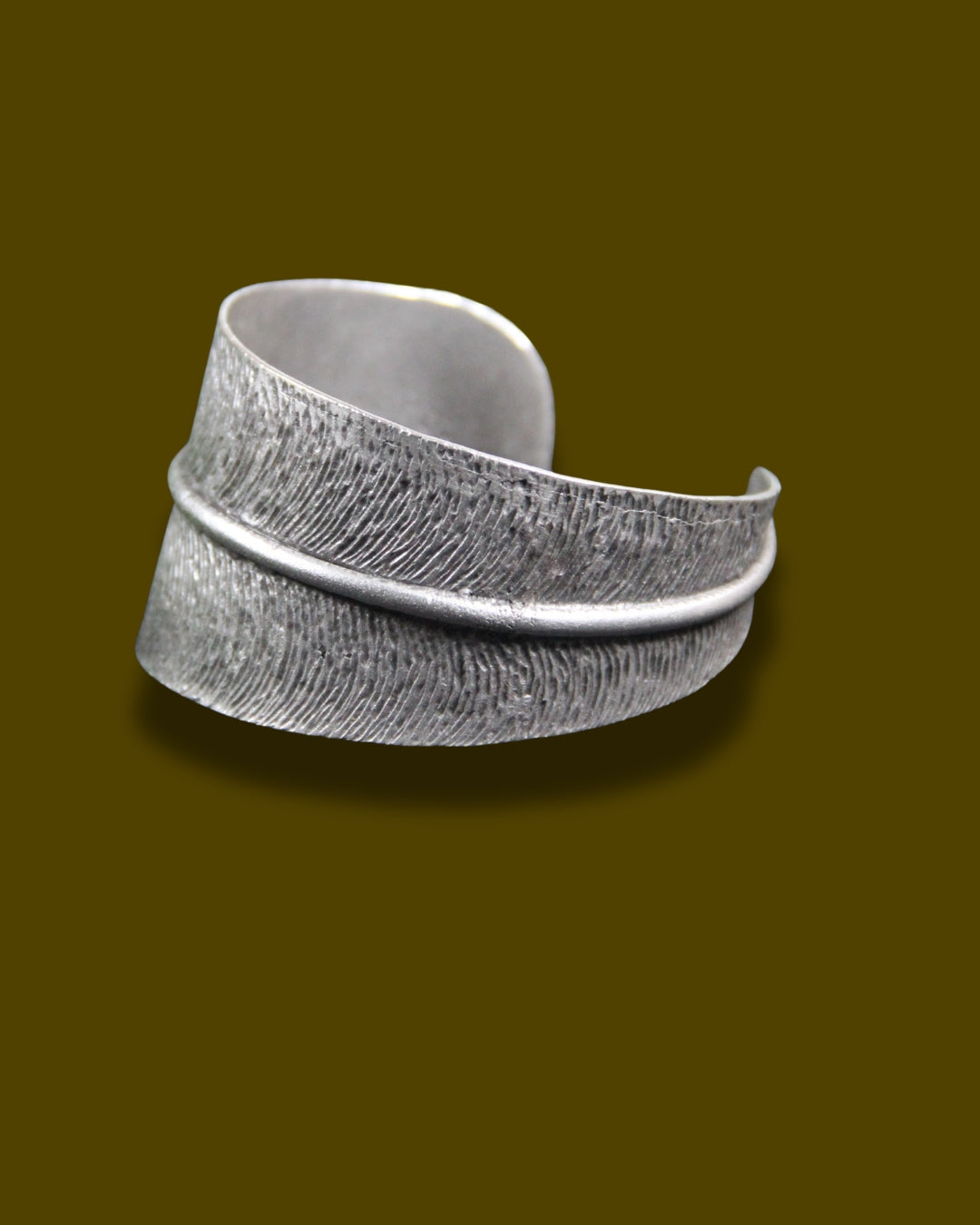Cuff Silver Leaf Bracelet