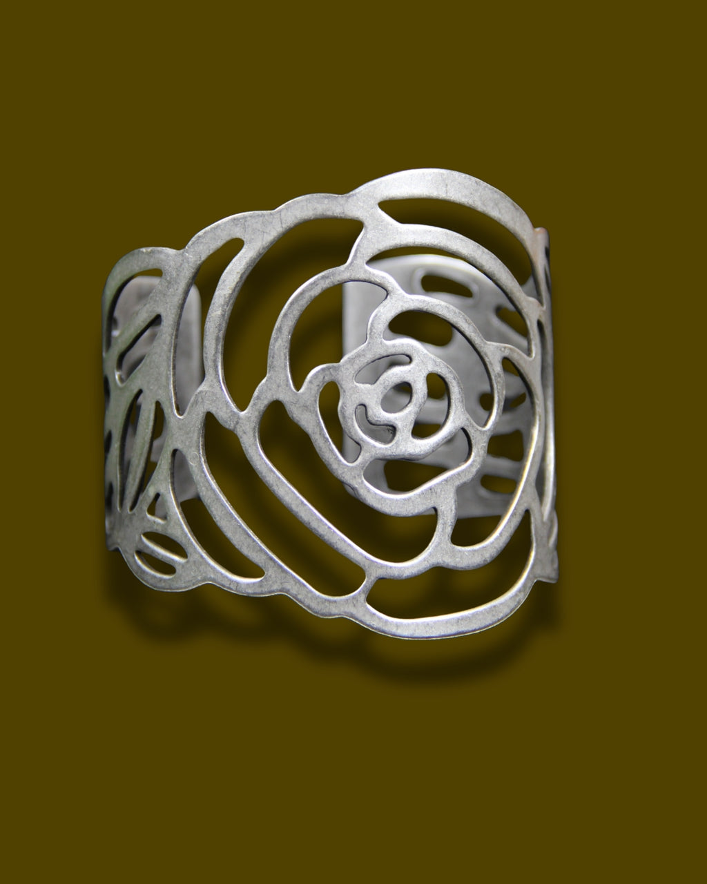 Cuff Silver Rose Bracelet