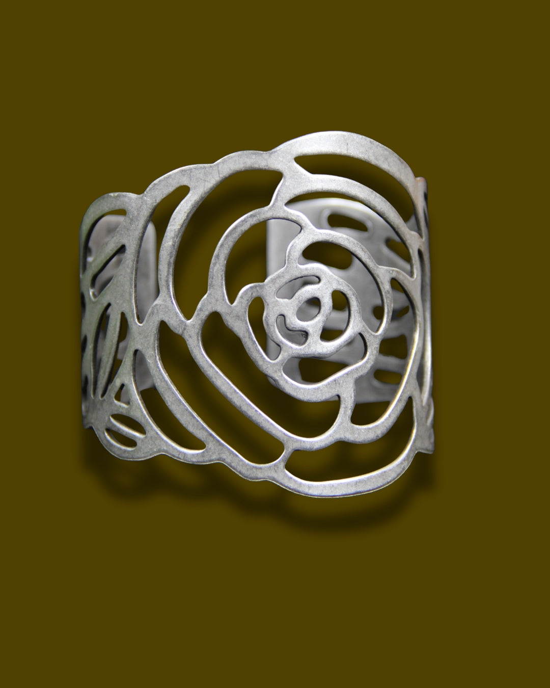 Cuff Silver Rose Bracelet