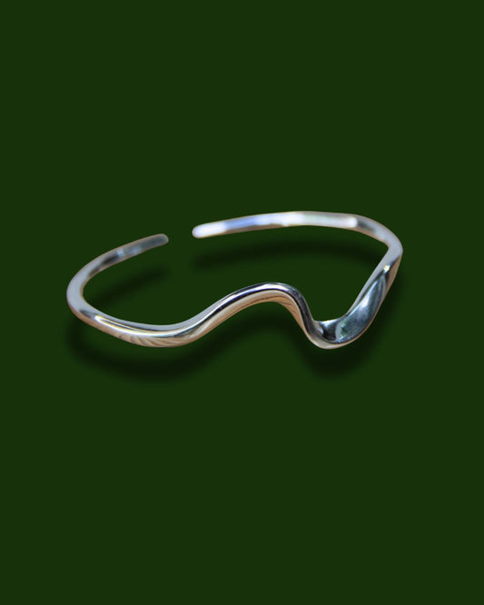 925 Sterling Silver Wave Cuff Bracelet