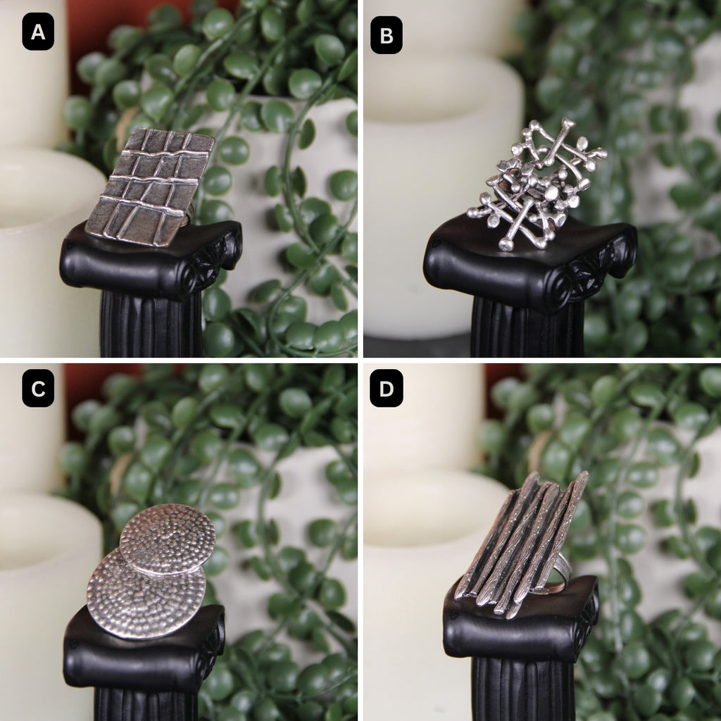 Silver Ring Geometric Unique Bold Statement Jewelry