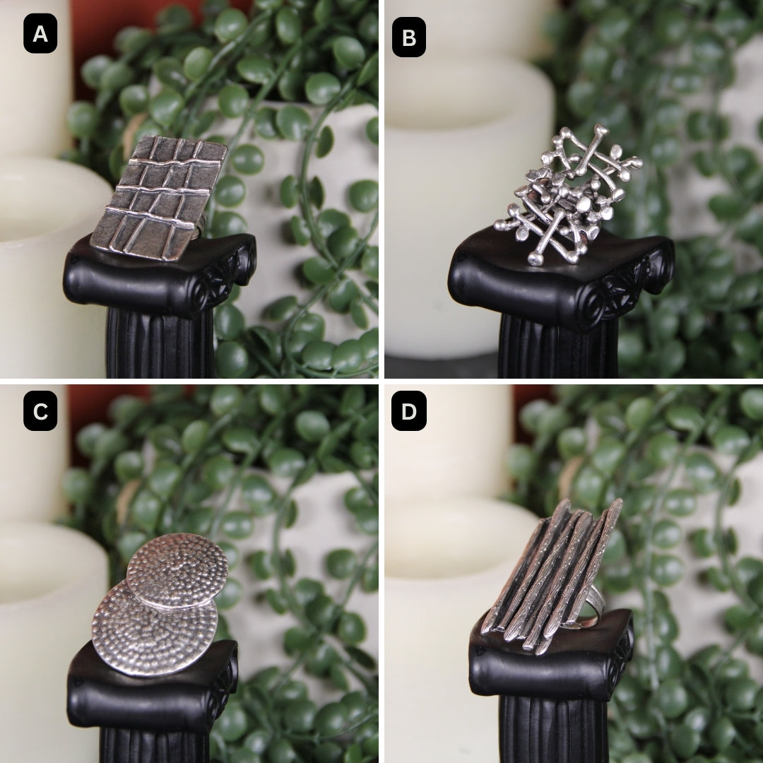 Silver Ring Geometric Unique Bold Statement Jewelry