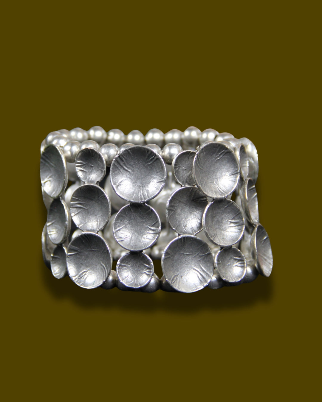 Cuff Silver Handmade Bead Shell Bracelet