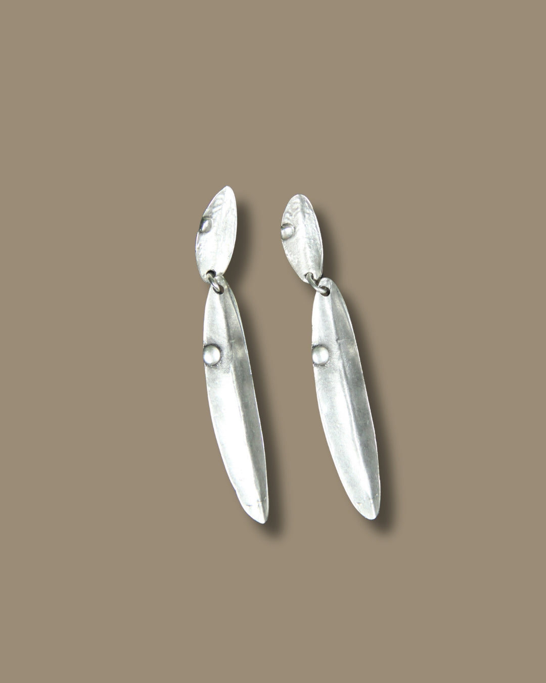 Leaf Silver Statement Earring