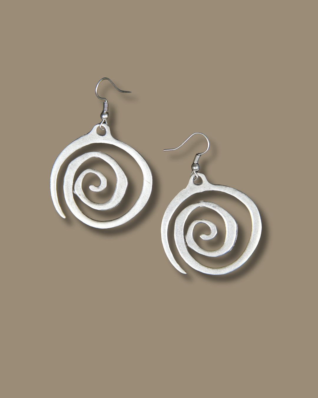 Swirl Silver Handmade Statement Earring