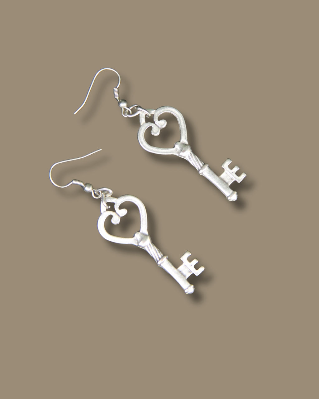 Handmade Heart Key Earring