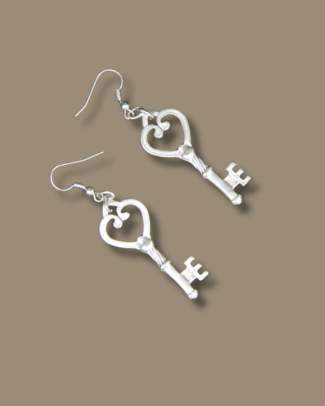 Handmade Heart Key Earring