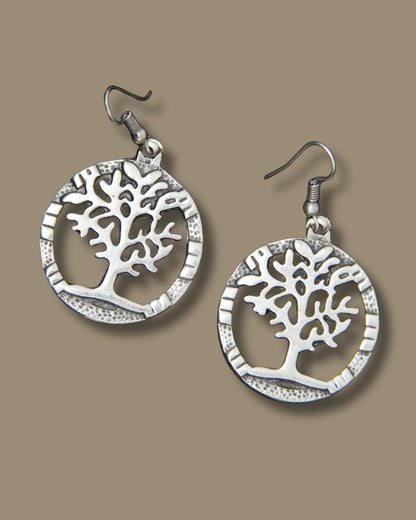Family Tree Silver Earring