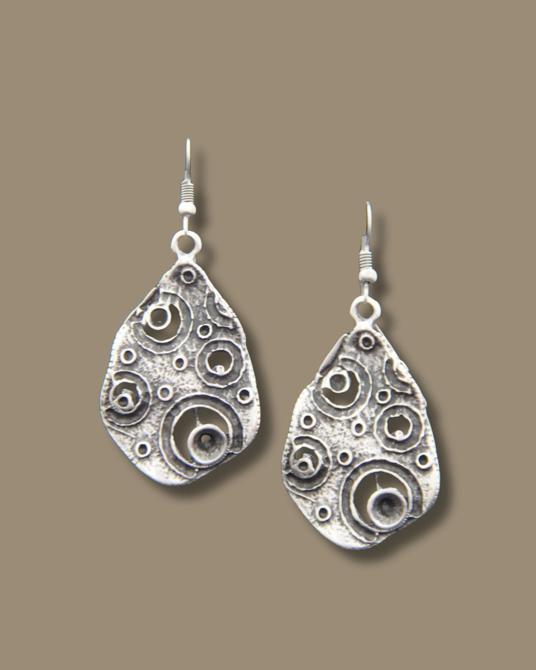 Bohemian Large Silver Earrings