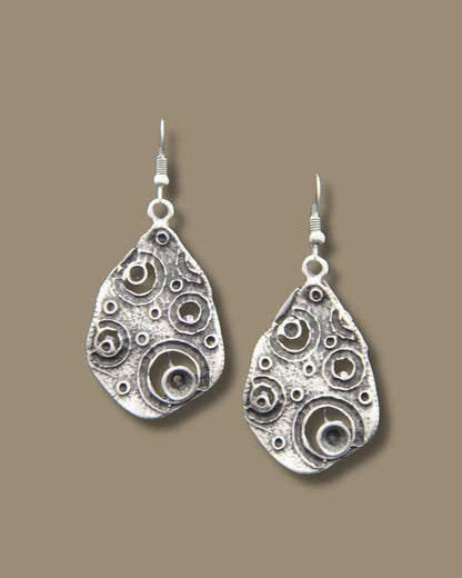 Bohemian Large Silver Earrings