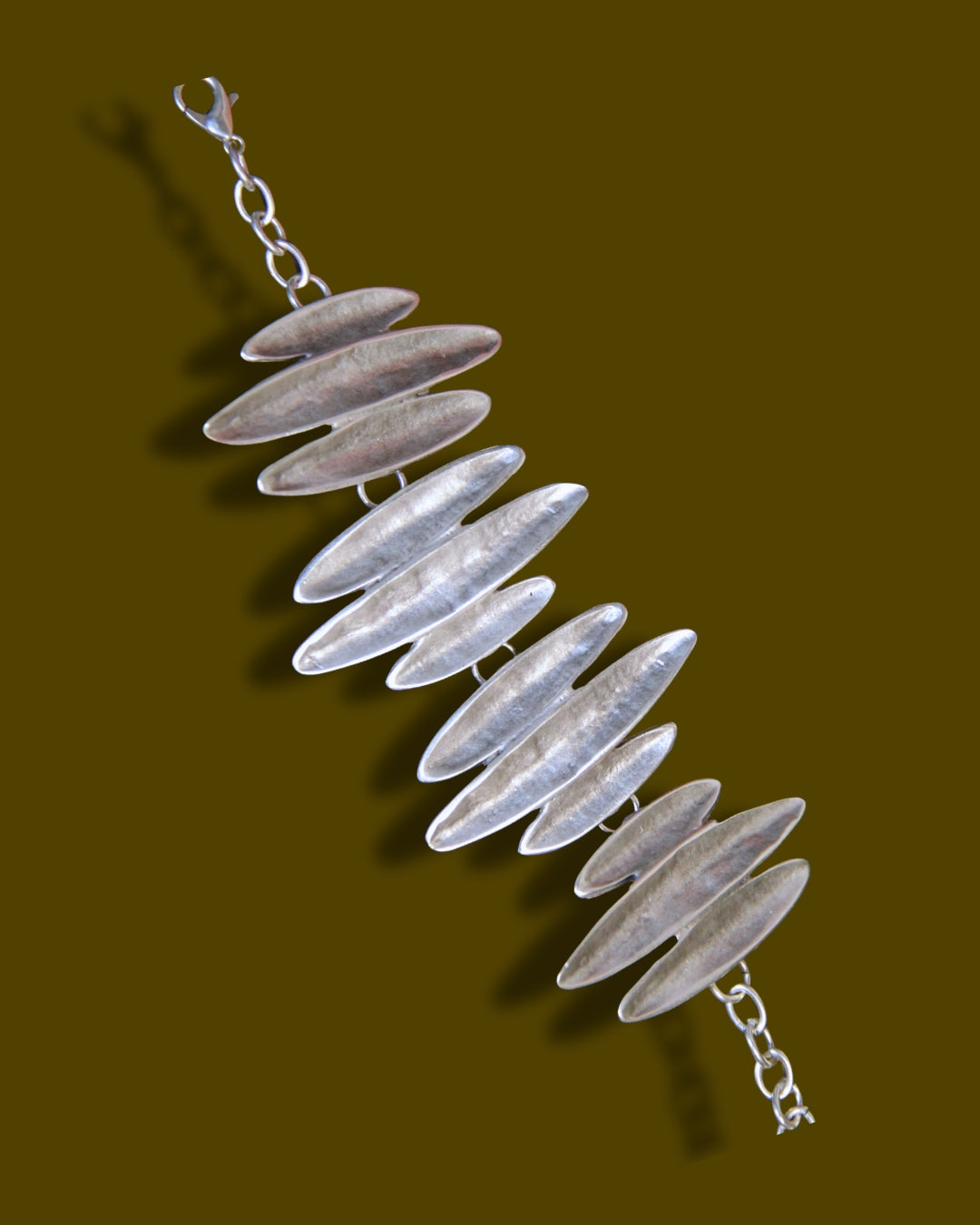 Bold Silver Statement Bracelet – Unique Adjustable Boho Style Jewelry for Women, Handcrafted Modern Cuff Design
