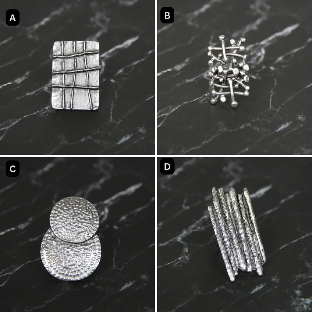 Silver Ring Geometric Unique Bold Statement Jewelry