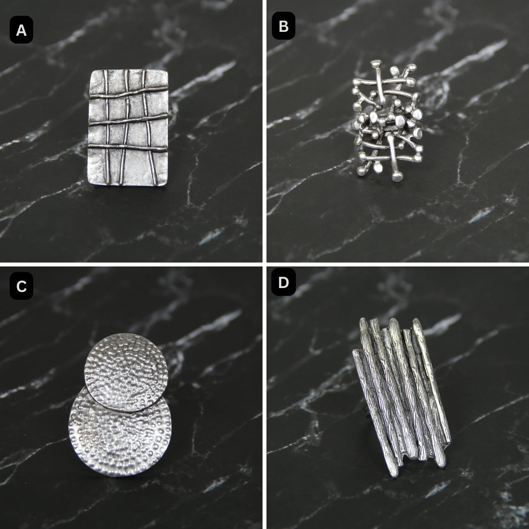 Silver Ring Geometric Unique Bold Statement Jewelry