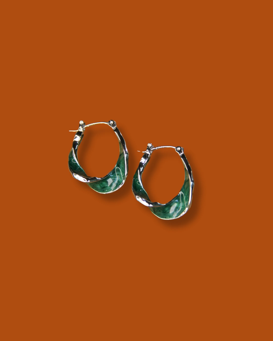 925 Sterling Silver Twirled Hoop Earring Statement Jewelry