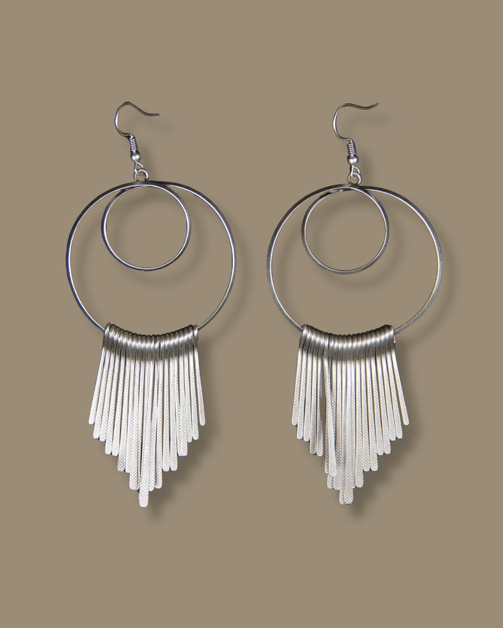 Dangle Hoop Silver Boho Earring