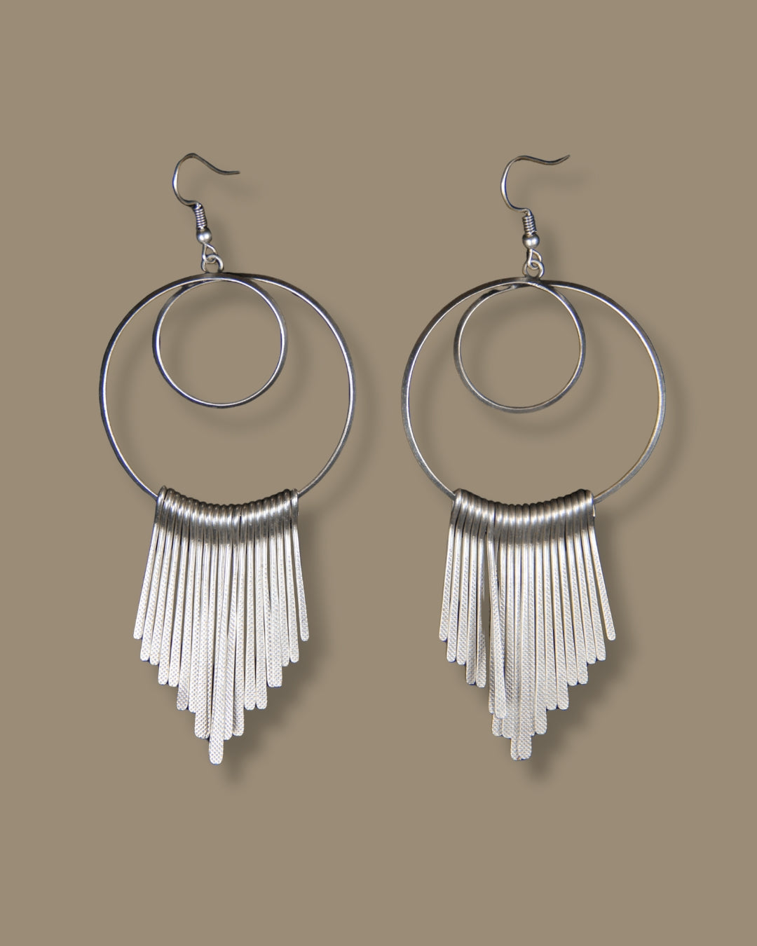 Dangle Hoop Silver Boho Earring