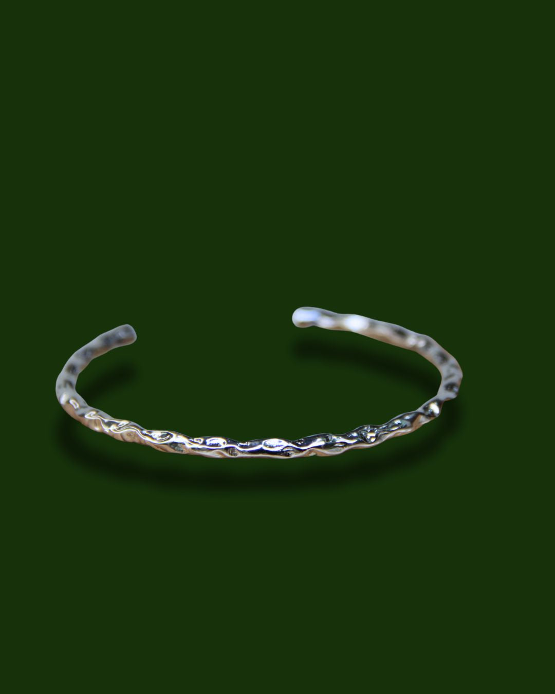 925 Sterling Silver Hammered Cuff Style Bracelet Minimalistic Stackable Jewelry