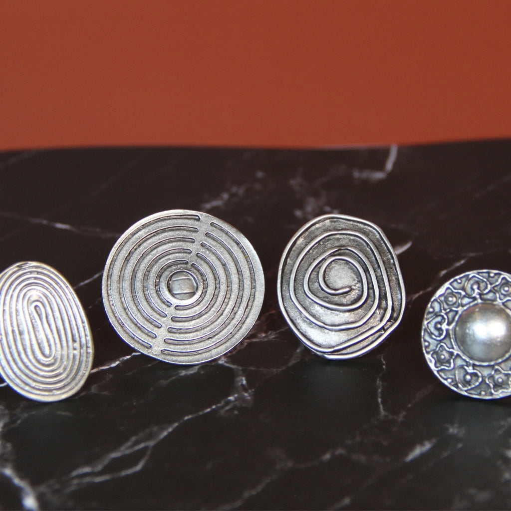 Silver Adjustable Maximalist Handmade Geometric Ring