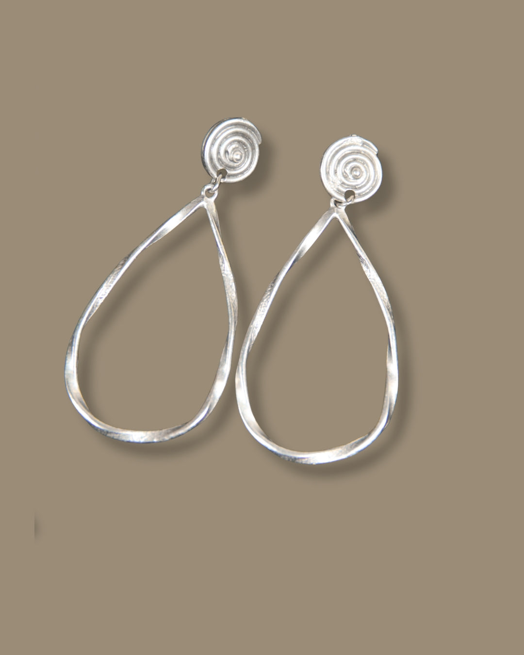 Hoop Statement Silver Earring