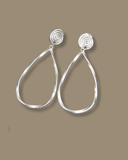 Hoop Statement Silver Earring