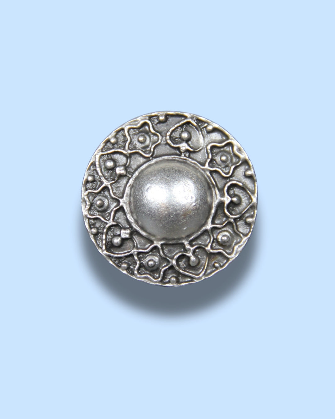 Silver Ring Round Bold Ethnic Style Statement Jewelry