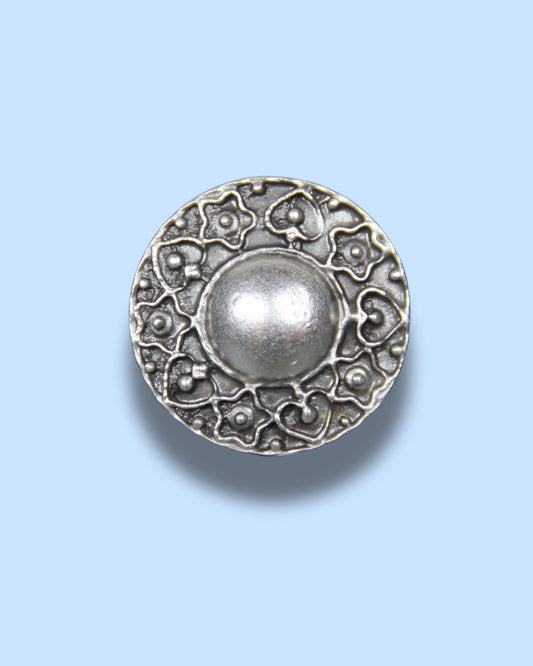 Silver Ring Round Bold Ethnic Style Statement Jewelry