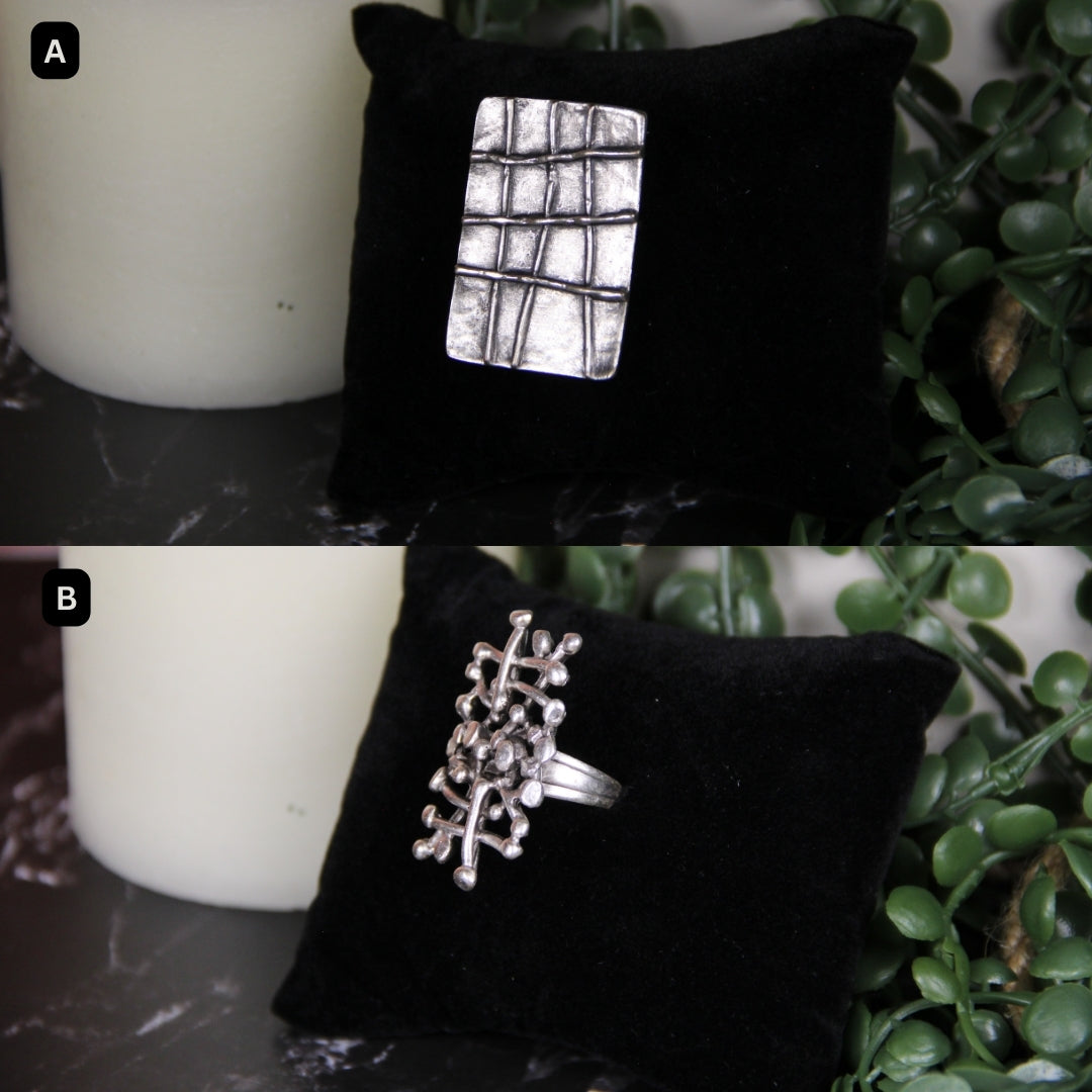 Silver Ring Geometric Unique Bold Statement Jewelry