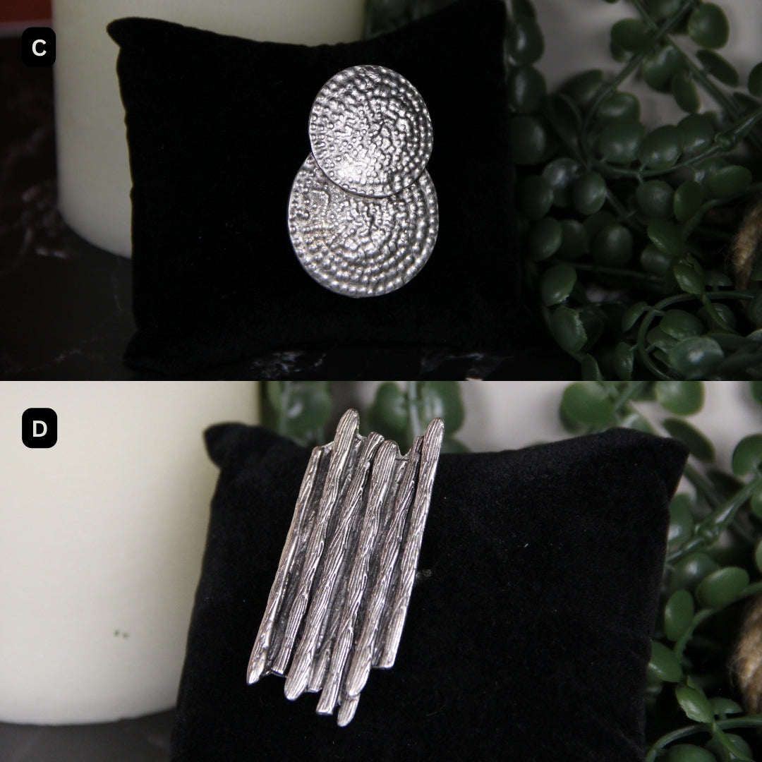Silver Ring Geometric Unique Bold Statement Jewelry