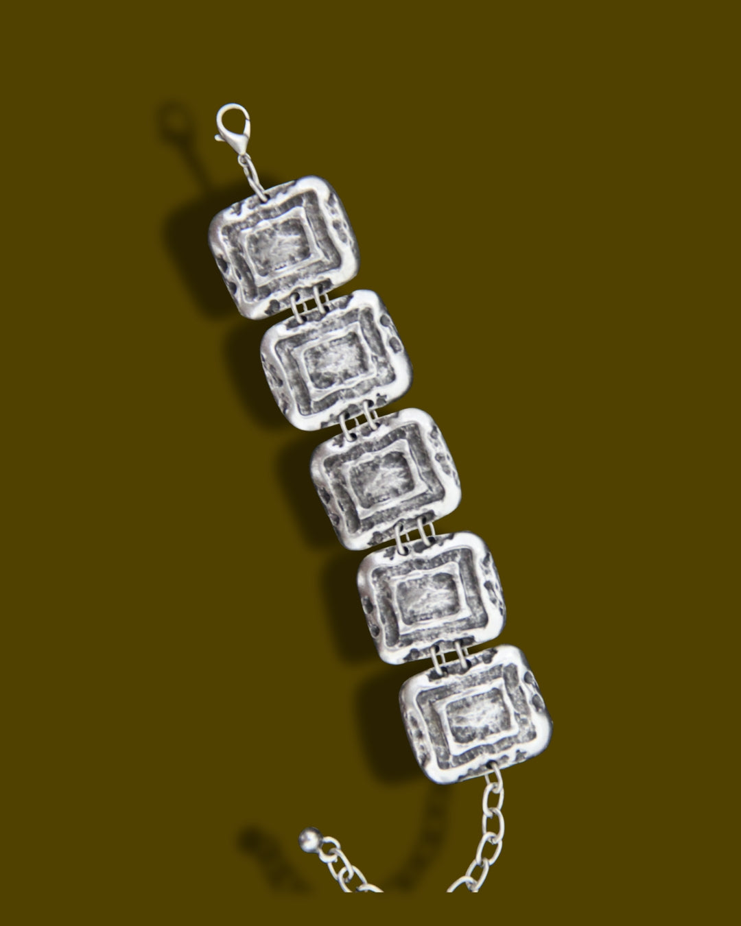 Geometric Engraved Handmade Statement Bracelet
