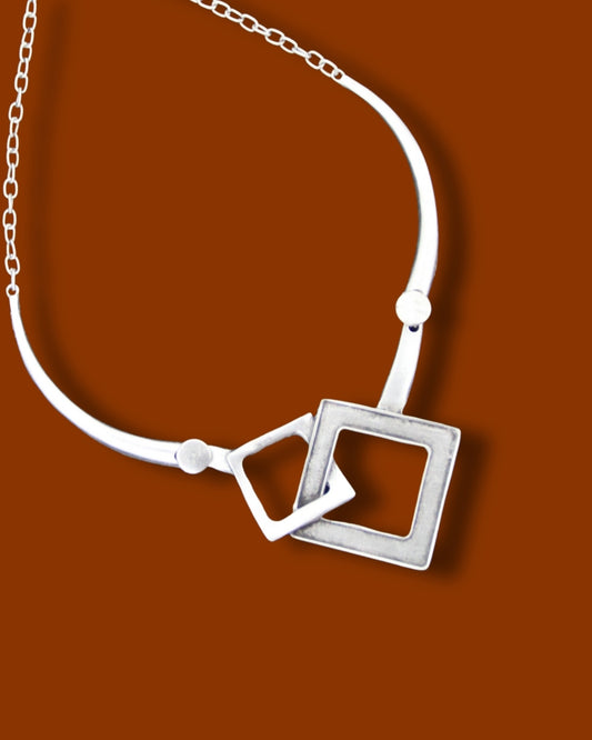 Silver Abstract Style Chocker Necklace