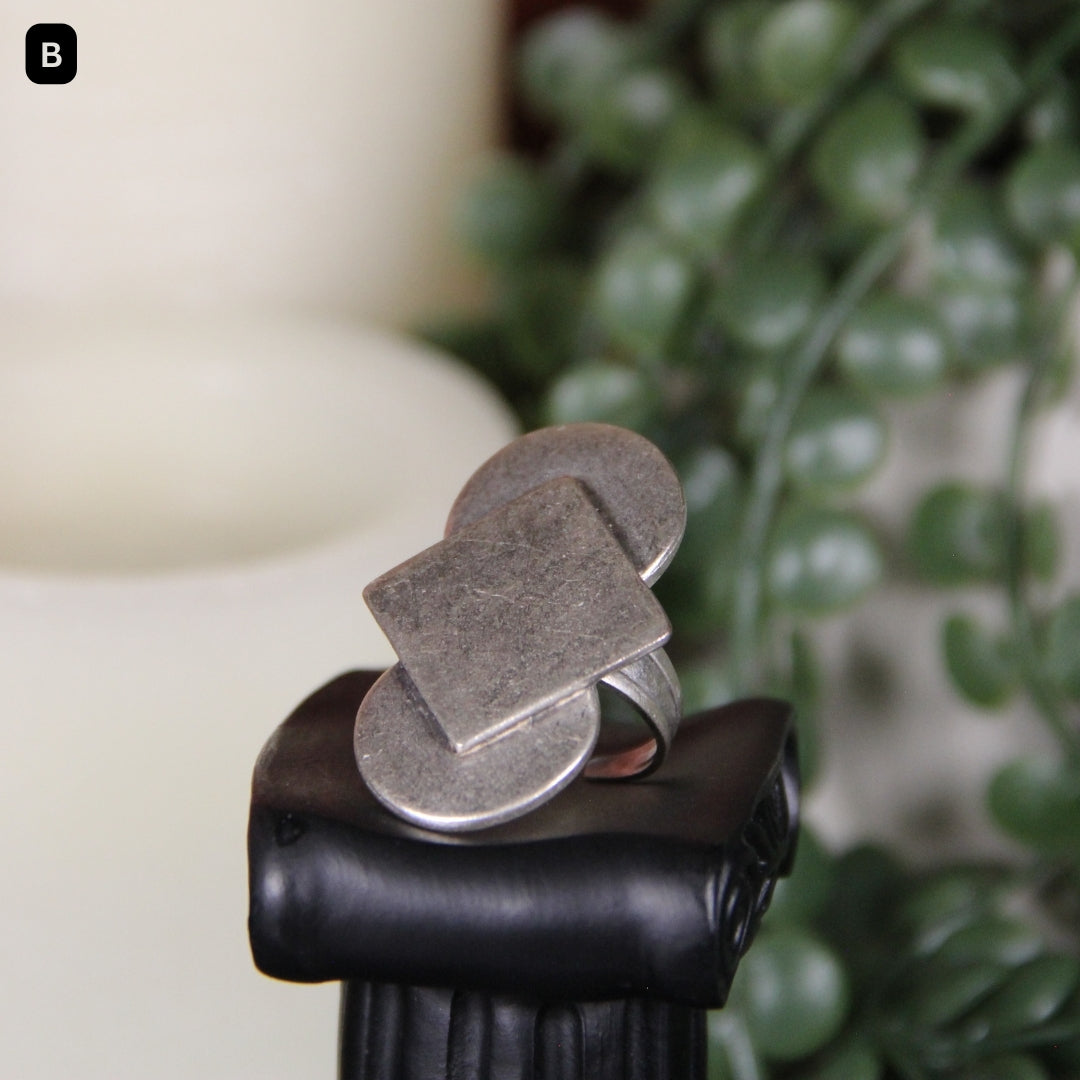 Unique Silver Ring Adjustable Maximalist Handmade Statement Jewelry Gift Idea for Big Jewelry Lovers Stackable Rings
