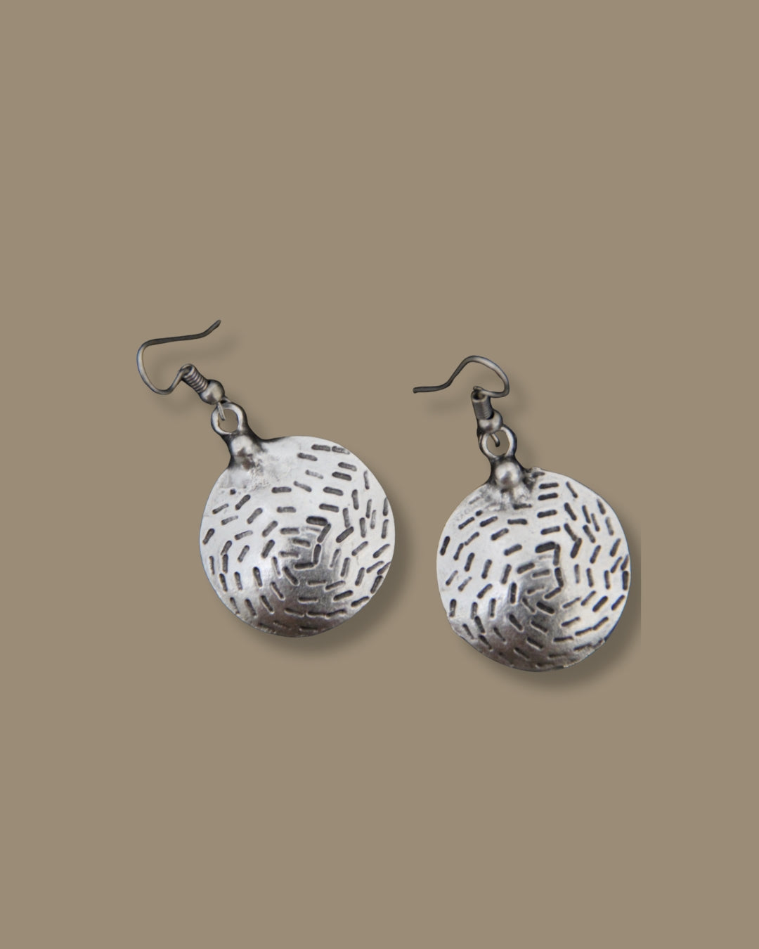 Engraved Bohemian Silver Earrings