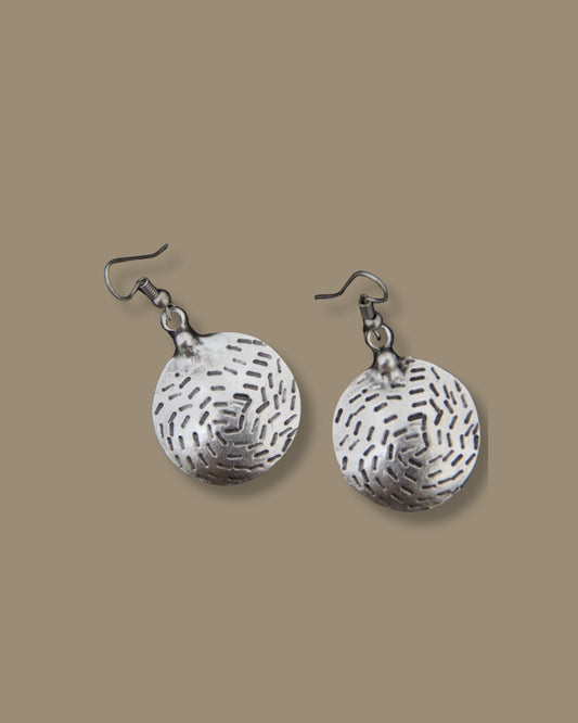 Engraved Bohemian Silver Earrings
