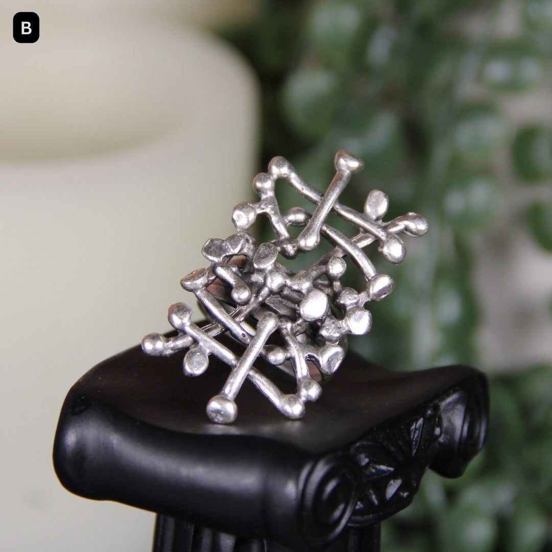 Silver Ring Geometric Unique Bold Statement Jewelry